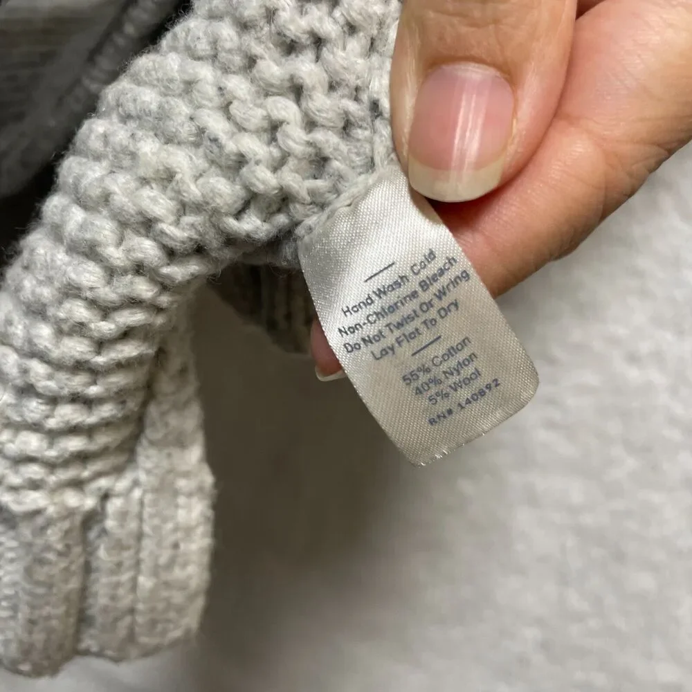 Marine Layer Women’s‎ Gray Chunky Knit Turtleneck Sweater Size Small Cozy Casual